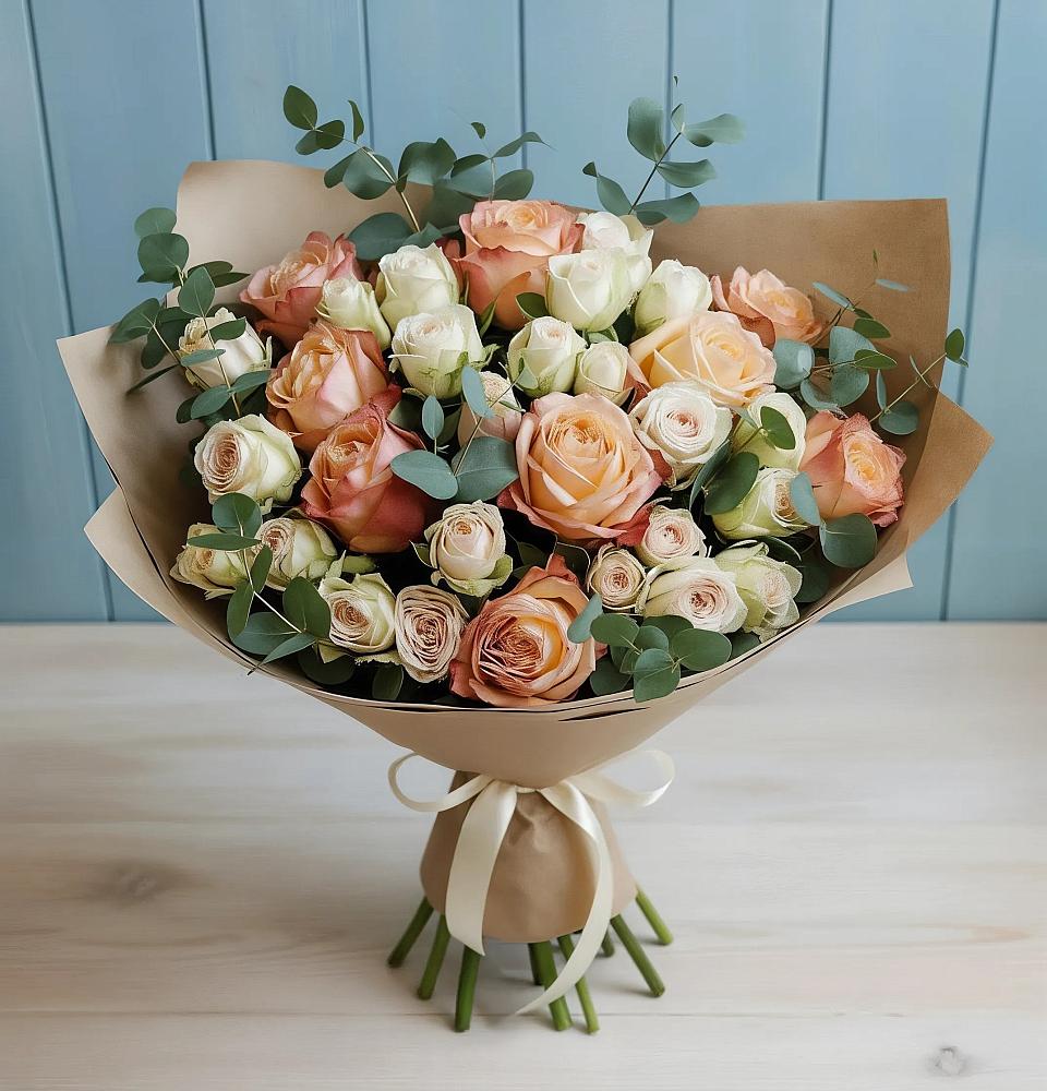 Букет цветов из: Альстромерии и Розы в Чонтауле