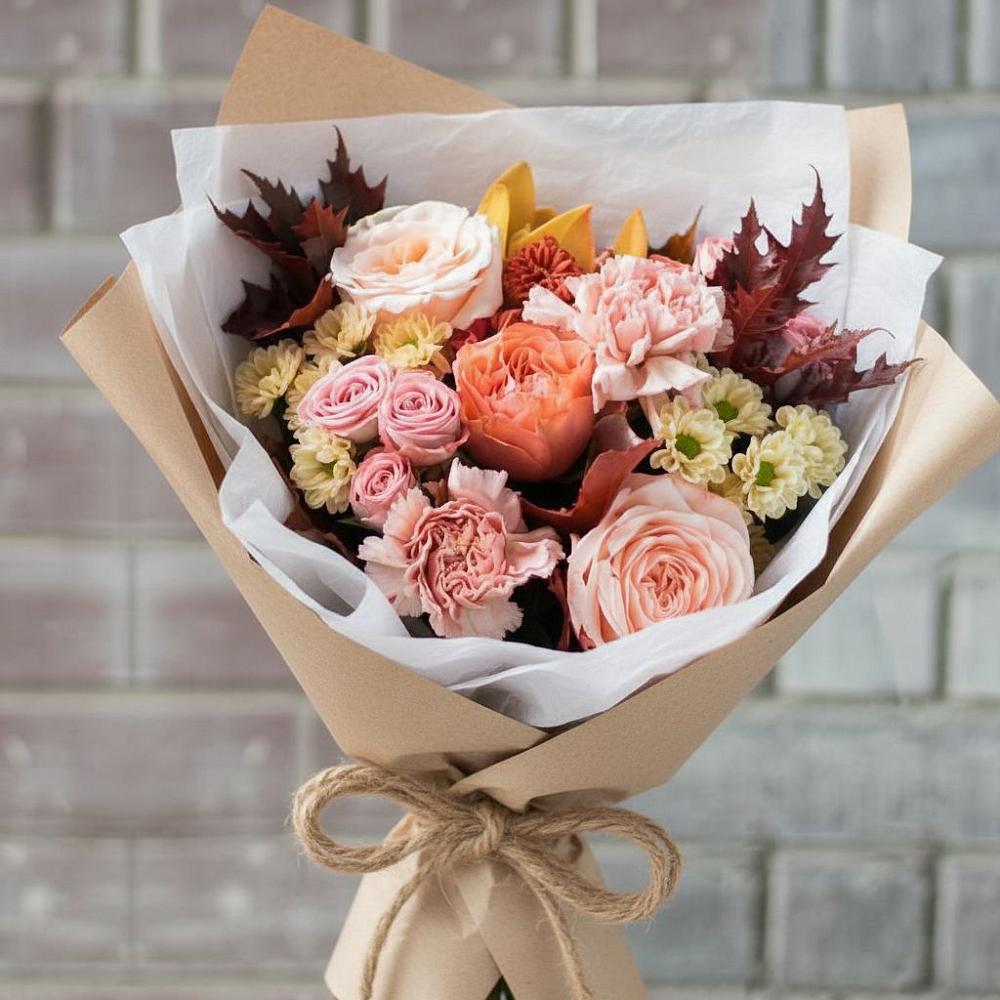 Букет цветов из: Гвоздики, Хризантемы и Розы в Чонтауле