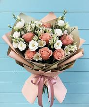 Букет цветов из:  Розы, Альстромерии и Лизиантусы в Чонтауле