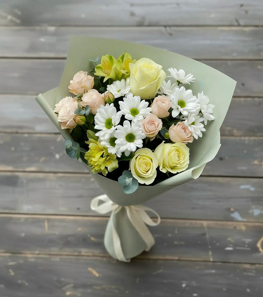 Букет цветов из: Альстромерии, Розы и Хризантемы в Чонтауле