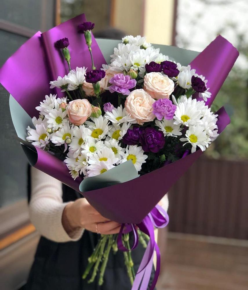 Букет цветов из: Хризантемы, Гвоздики и Розы в Чонтауле