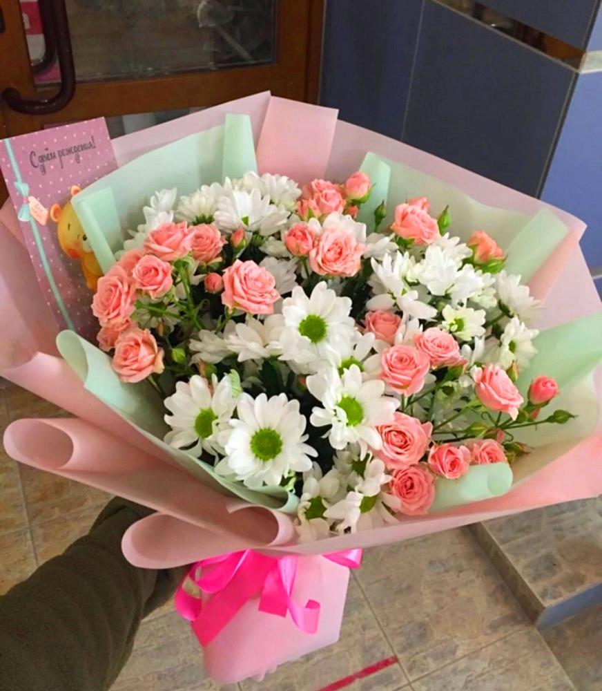 Букет цветов из: Розы и Хризантемы в Чонтауле