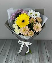 Букет цветов из:  Розы, Герберы и Хризантемы в Чонтауле