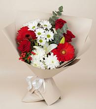 Букет цветов из:  Розы, Хризантемы, Герберы и Лилии в Чонтауле