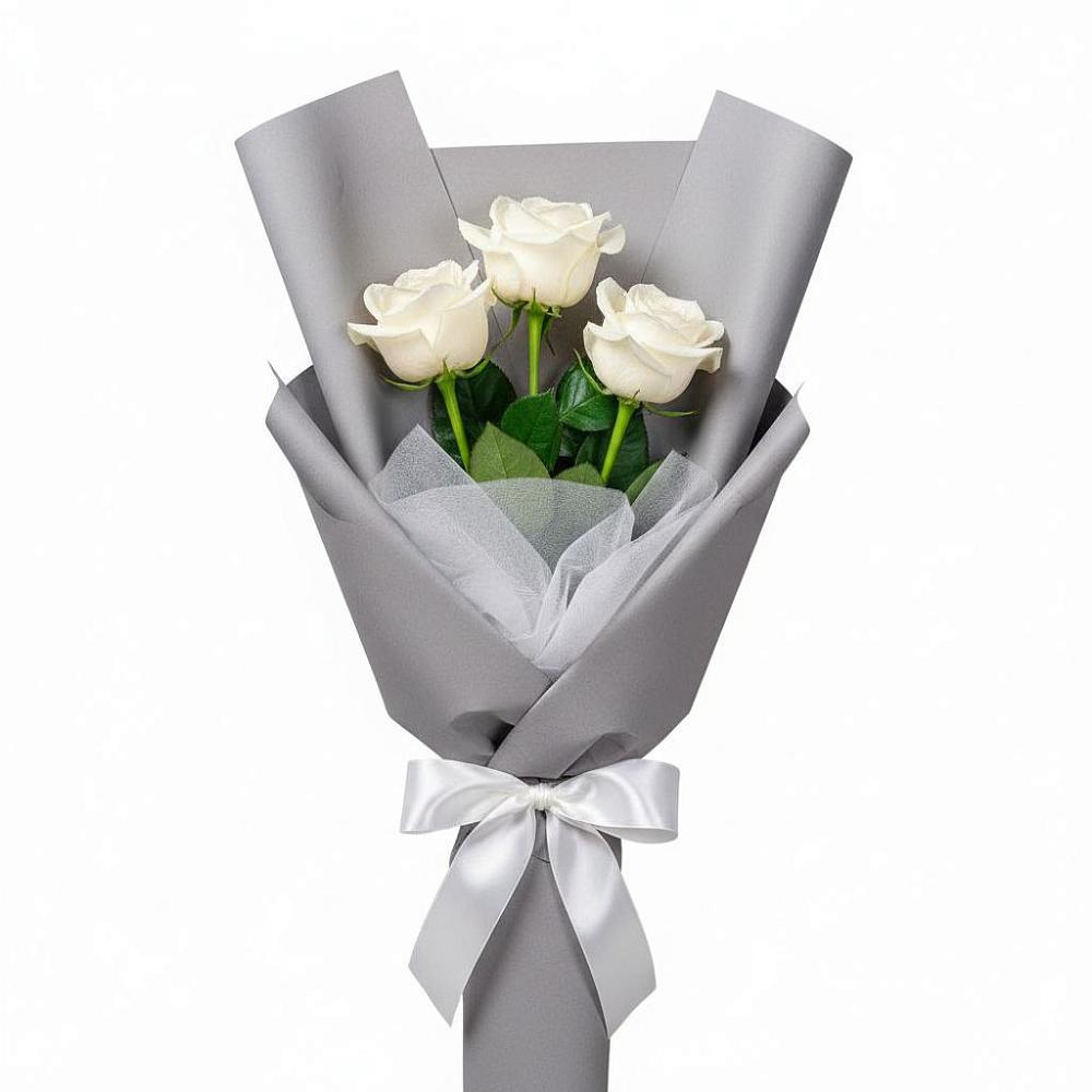 Букет 3 белые розы в Чонтауле