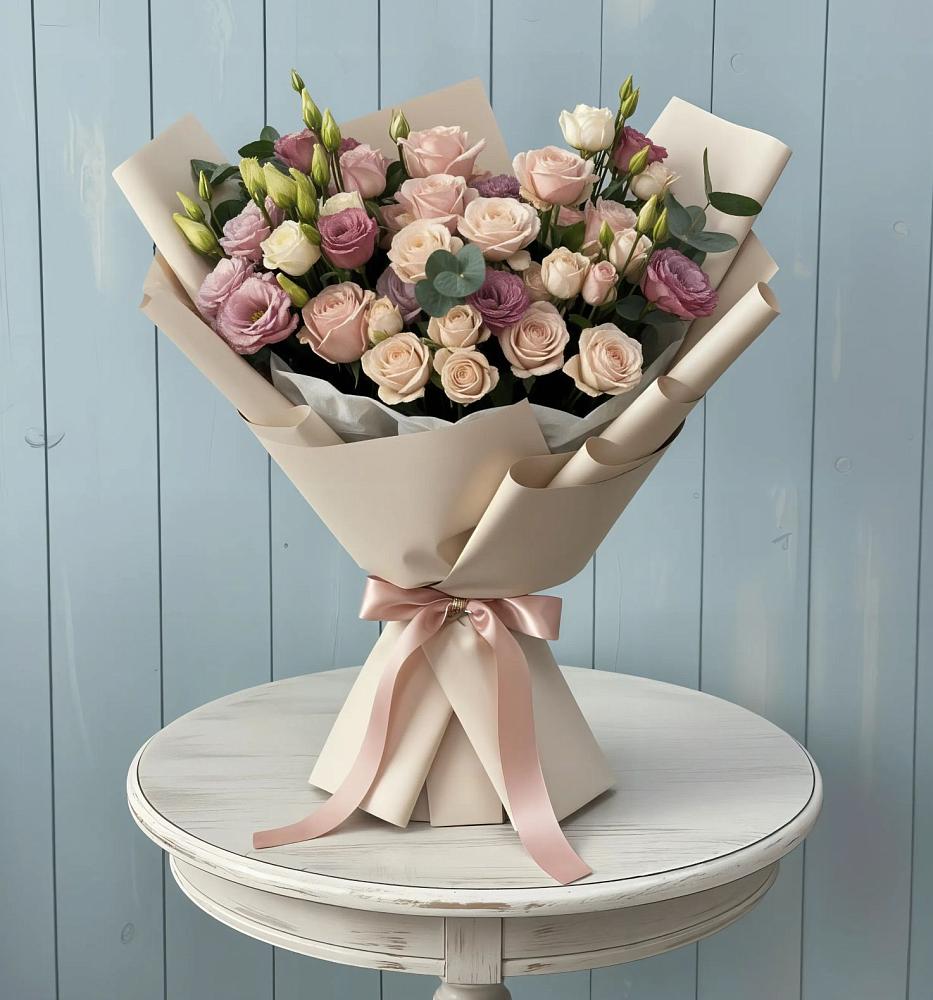 Букет цветов из: Розы и Лизиантусы в Чонтауле