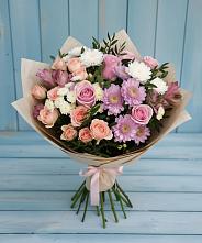 Букет цветов из:  Хризантемы, Розы и Альстромерии #REPLACE_PRED# Чонтауле