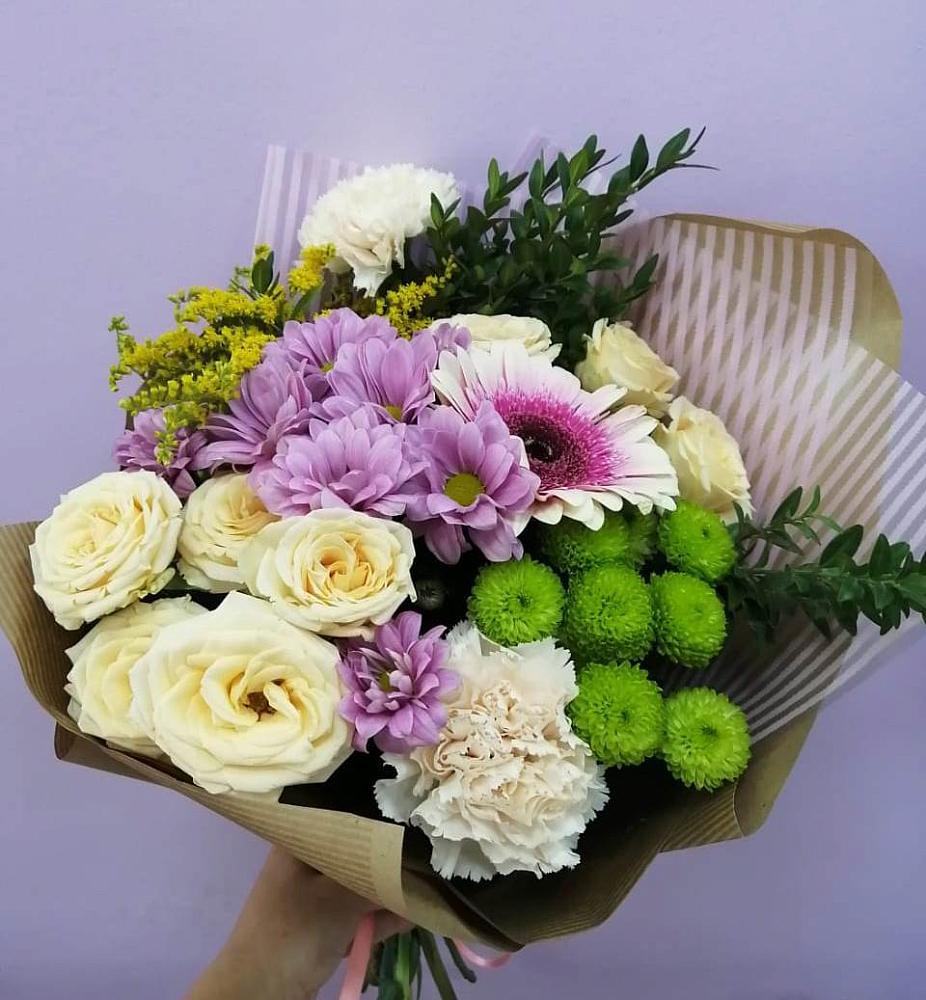 Букет цветов из: Хризантемы, Розы, Гвоздики и Герберы в Чонтауле