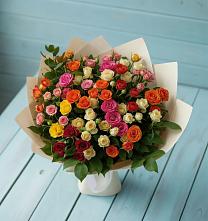 Букет Микс из разноцветных кустовых роз #REPLACE_PRED# Чонтауле